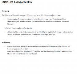 LONGLIFE Aktivkohlefilter für Typ150